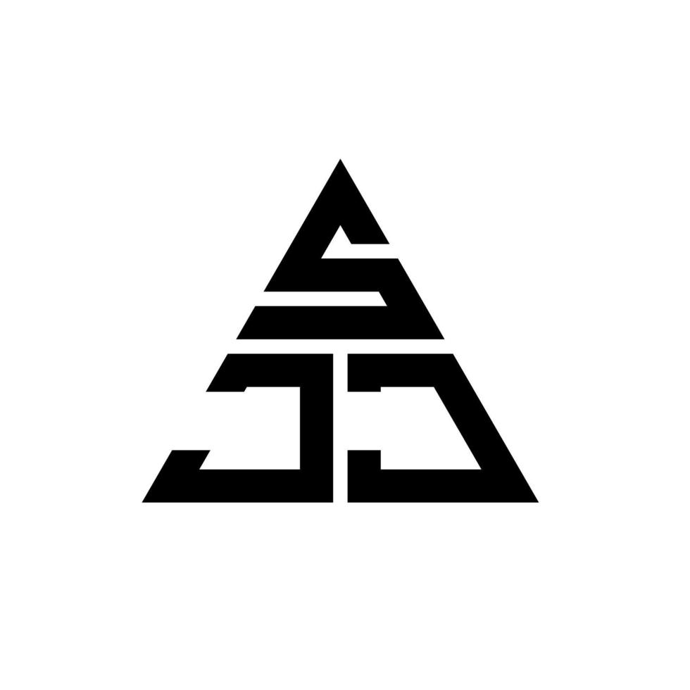 SJJ triangle letter logo design with triangle shape. SJJ triangle logo design monogram. SJJ triangle vector logo template with red color. SJJ triangular logo Simple, Elegant, and Luxurious Logo.