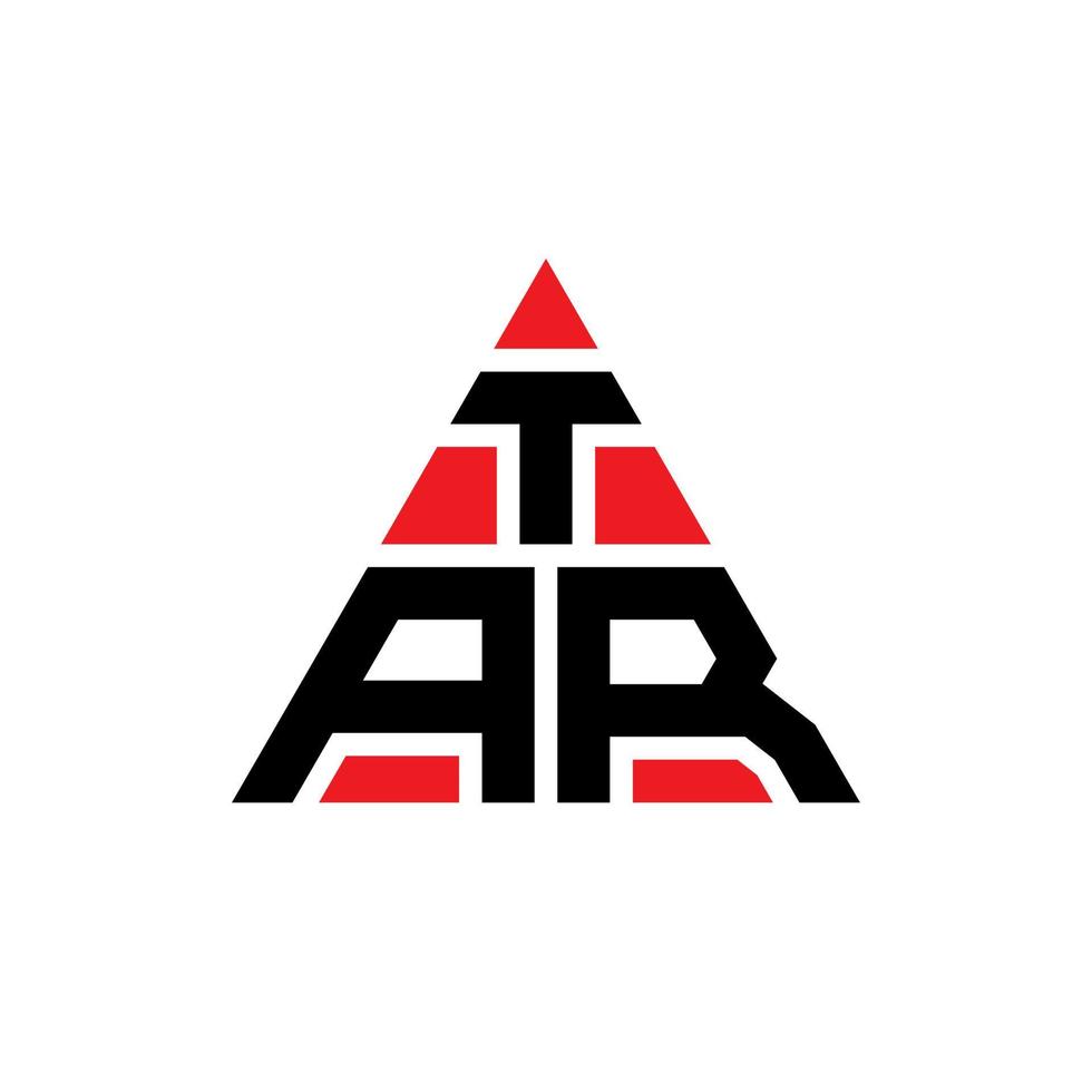 diseño de logotipo de letra de triángulo de alquitrán con forma de triángulo. monograma de diseño de logotipo de triángulo de alquitrán. plantilla de logotipo de vector de triángulo de alquitrán con color rojo. logotipo triangular de alquitrán logotipo simple, elegante y lujoso.
