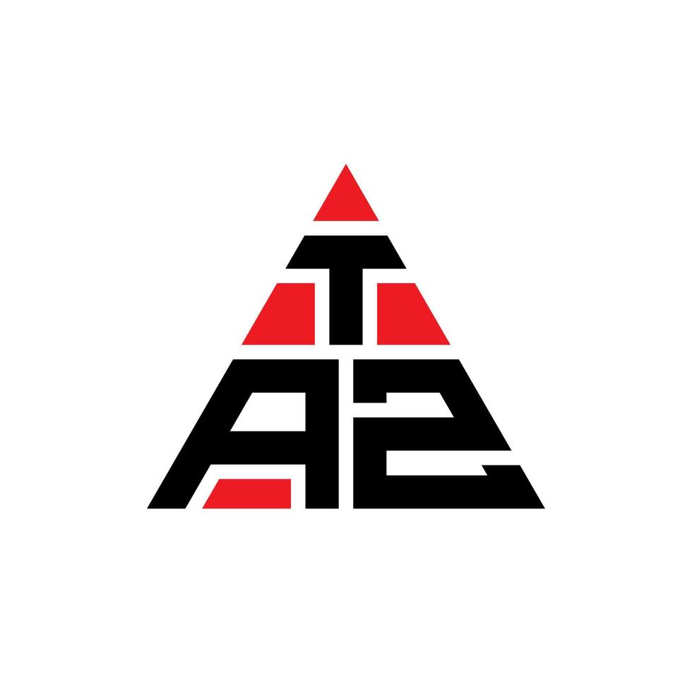 diseño de logotipo de letra de triángulo taz con forma de triángulo. monograma de diseño del logotipo del triángulo taz. plantilla de logotipo de vector de triángulo taz con color rojo. logo triangular taz logo simple, elegante y lujoso.