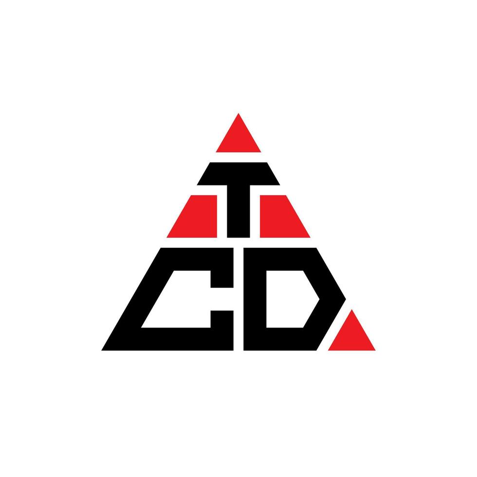 diseño de logotipo de letra triangular tcd con forma de triángulo. monograma de diseño de logotipo de triángulo tcd. plantilla de logotipo de vector de triángulo tcd con color rojo. logotipo triangular tcd logotipo simple, elegante y lujoso.