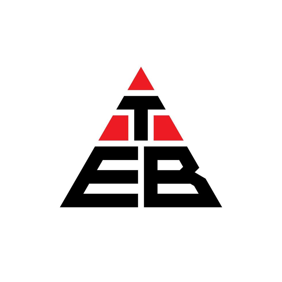 diseño de logotipo de letra de triángulo teb con forma de triángulo. monograma de diseño de logotipo de triángulo teb. plantilla de logotipo de vector de triángulo teb con color rojo. logotipo triangular teb logotipo simple, elegante y lujoso.