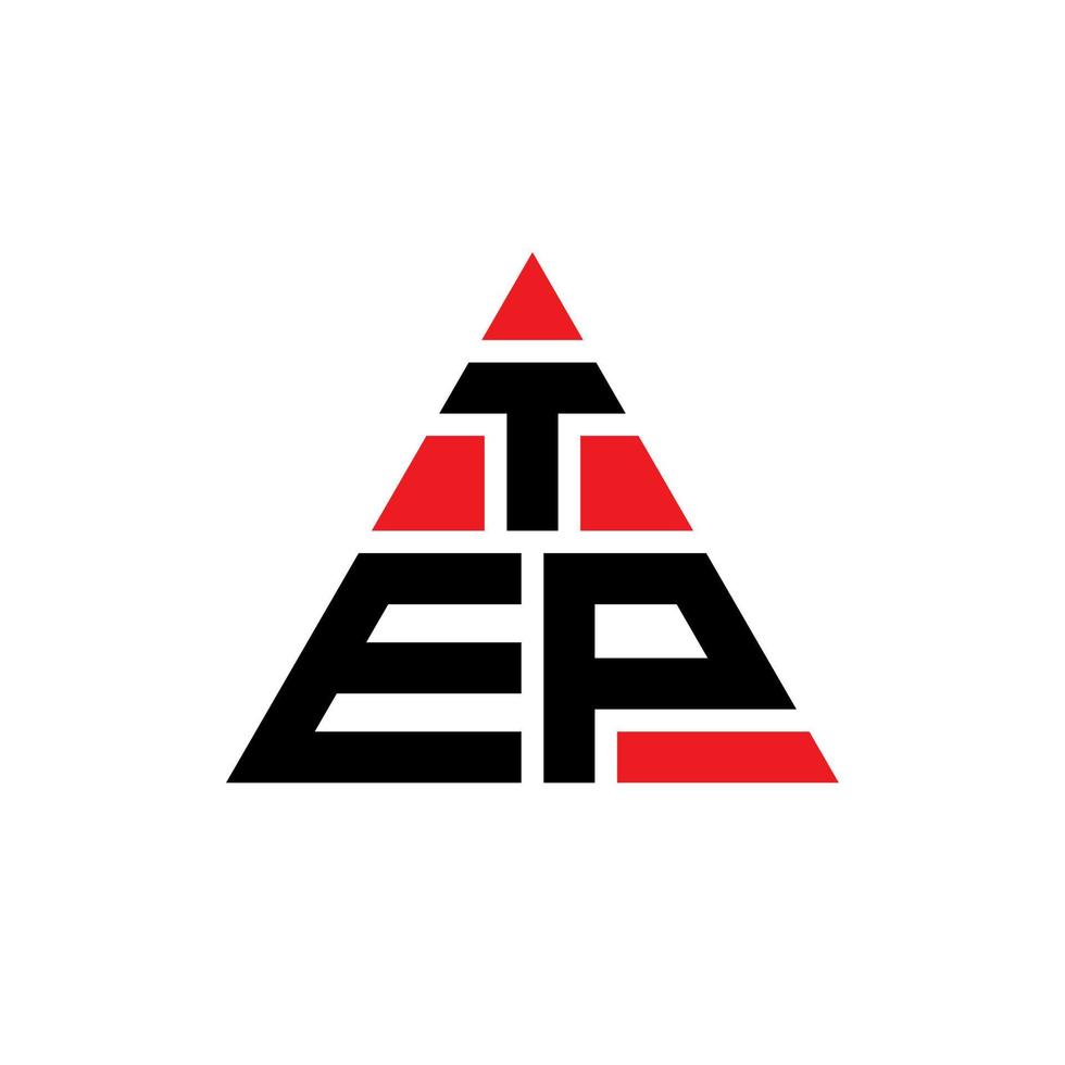 diseño de logotipo de letra triangular tep con forma de triángulo. monograma de diseño de logotipo de triángulo tep. plantilla de logotipo de vector de triángulo tep con color rojo. logotipo triangular tep logotipo simple, elegante y lujoso.