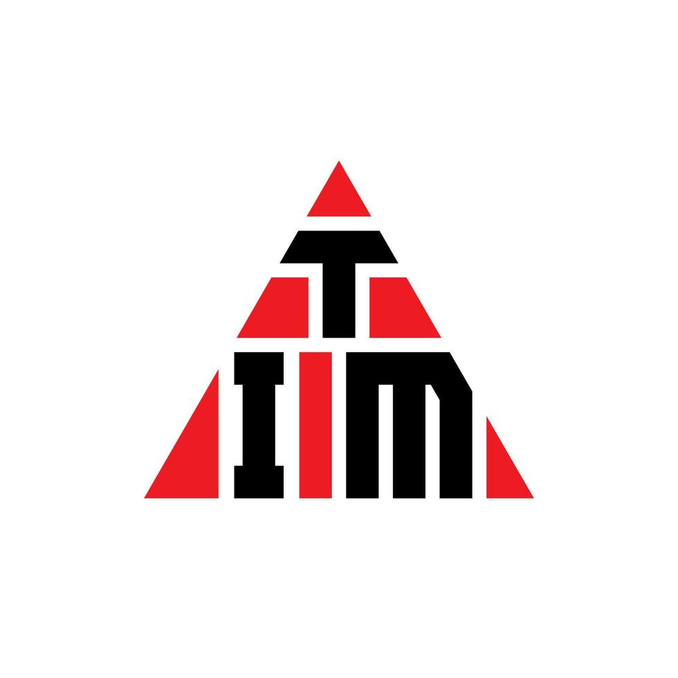 diseño de logotipo de letra de triángulo de tim con forma de triángulo. monograma de diseño de logotipo de triángulo de tim. plantilla de logotipo de vector de triángulo de tim con color rojo. logo triangular de tim logo simple, elegante y lujoso.