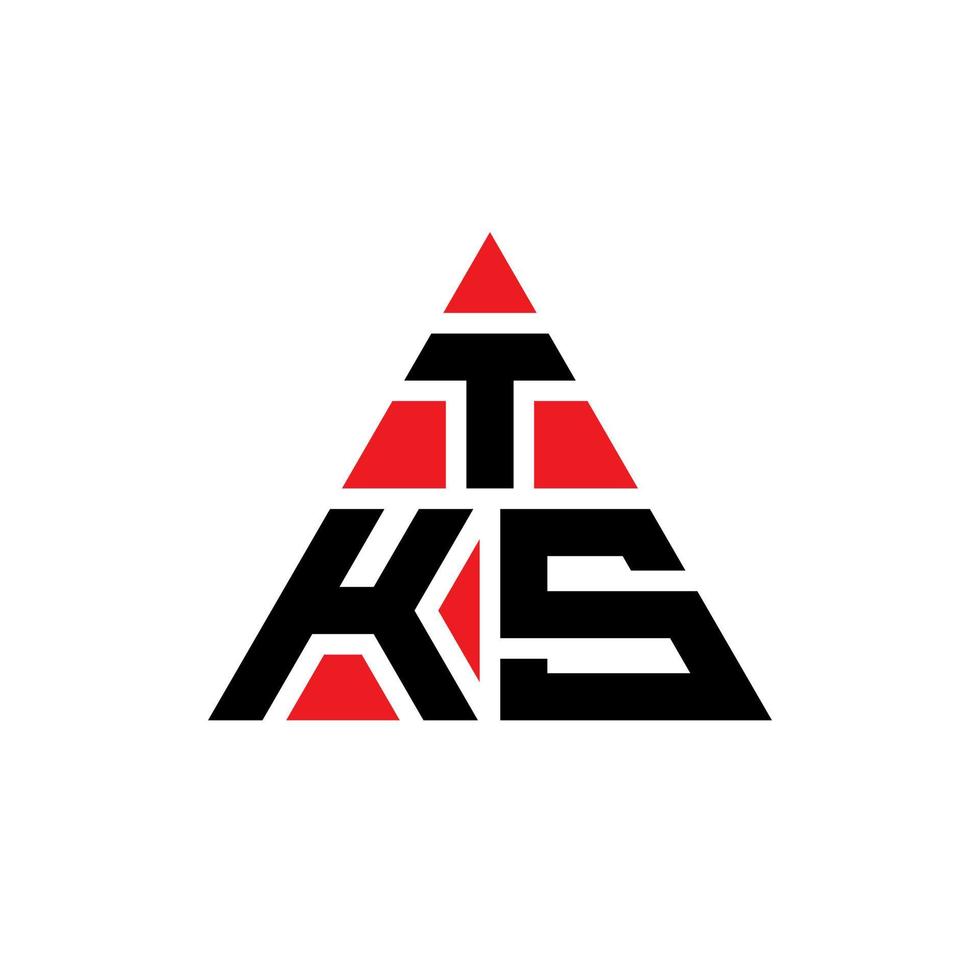 diseño de logotipo de letra triangular tks con forma de triángulo. monograma de diseño de logotipo de triángulo tks. plantilla de logotipo de vector de triángulo tks con color rojo. logotipo triangular tks logotipo simple, elegante y lujoso.