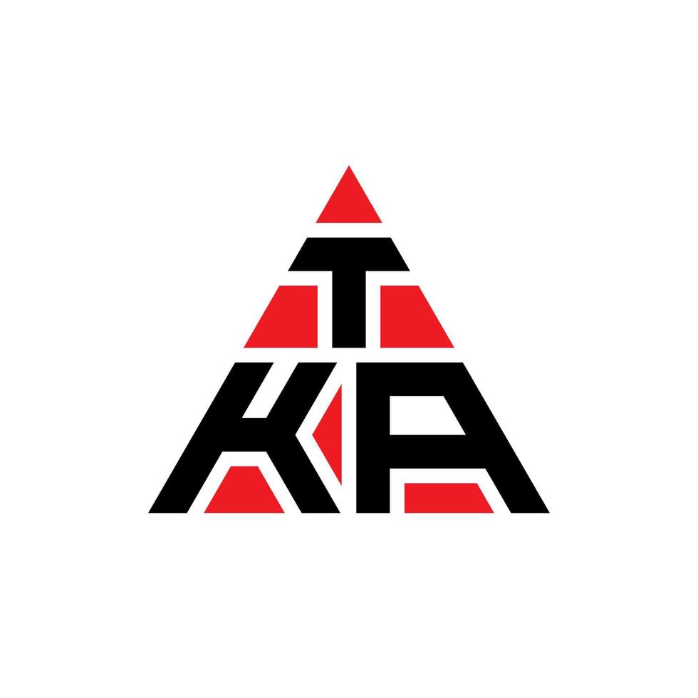 diseño de logotipo de letra triangular tka con forma de triángulo. monograma de diseño de logotipo de triángulo tka. plantilla de logotipo de vector de triángulo tka con color rojo. logotipo triangular tka logotipo simple, elegante y lujoso.