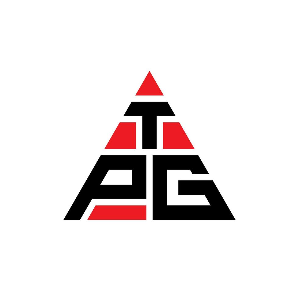 diseño de logotipo de letra triangular tpg con forma de triángulo. monograma de diseño de logotipo de triángulo tpg. plantilla de logotipo de vector de triángulo tpg con color rojo. logotipo triangular tpg logotipo simple, elegante y lujoso.
