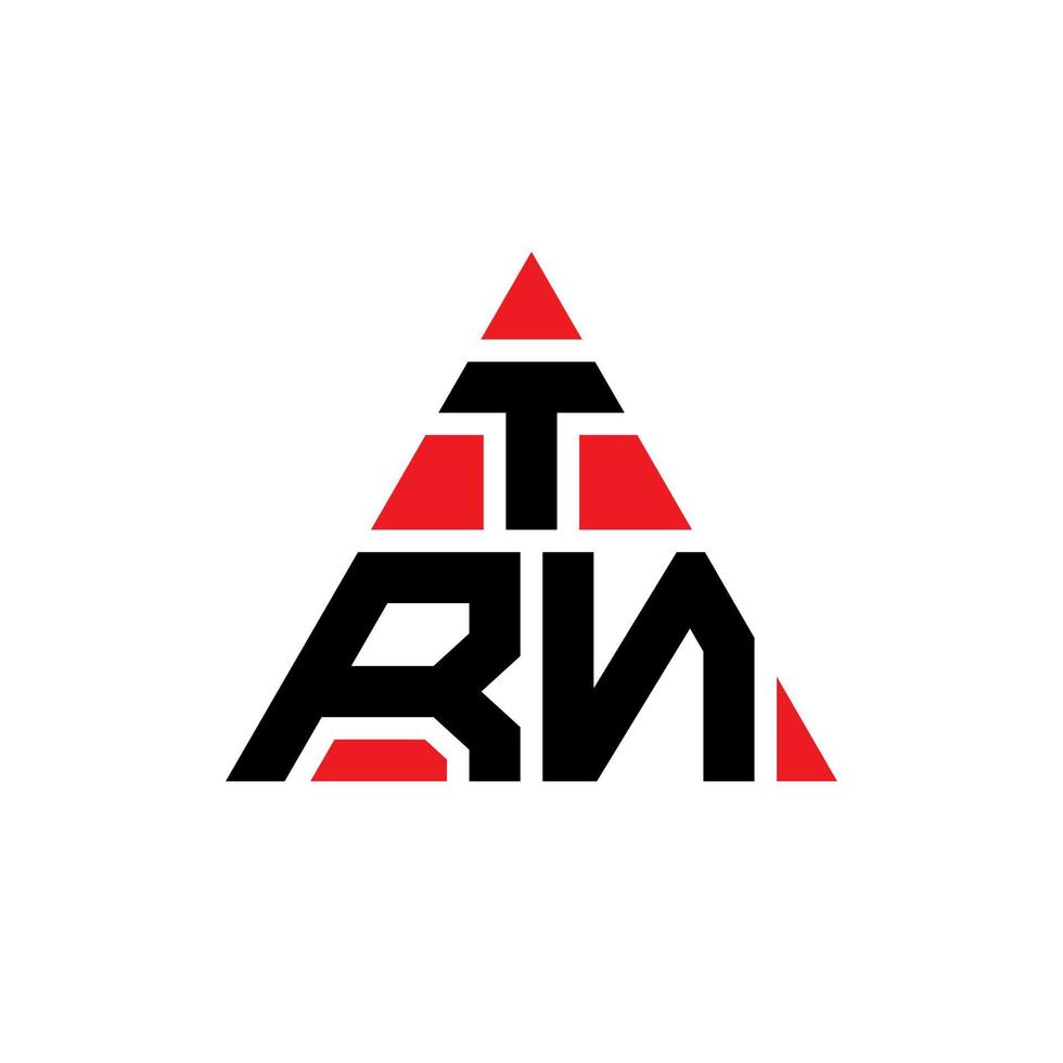 diseño de logotipo de letra de triángulo trn con forma de triángulo. monograma de diseño de logotipo de triángulo trn. plantilla de logotipo de vector de triángulo trn con color rojo. logotipo triangular trn logotipo simple, elegante y lujoso.