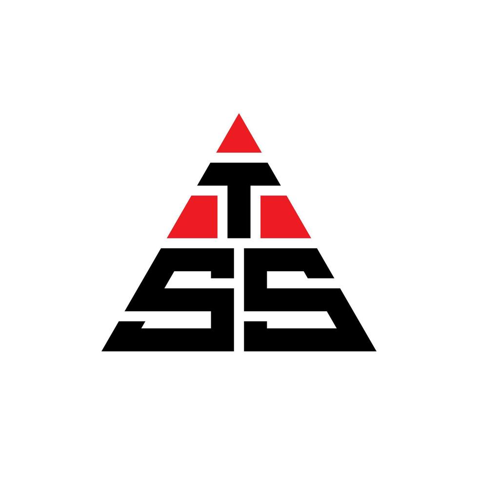 diseño de logotipo de letra triangular tss con forma de triángulo. monograma de diseño de logotipo de triángulo tss. plantilla de logotipo de vector de triángulo tss con color rojo. logotipo triangular tss logotipo simple, elegante y lujoso.