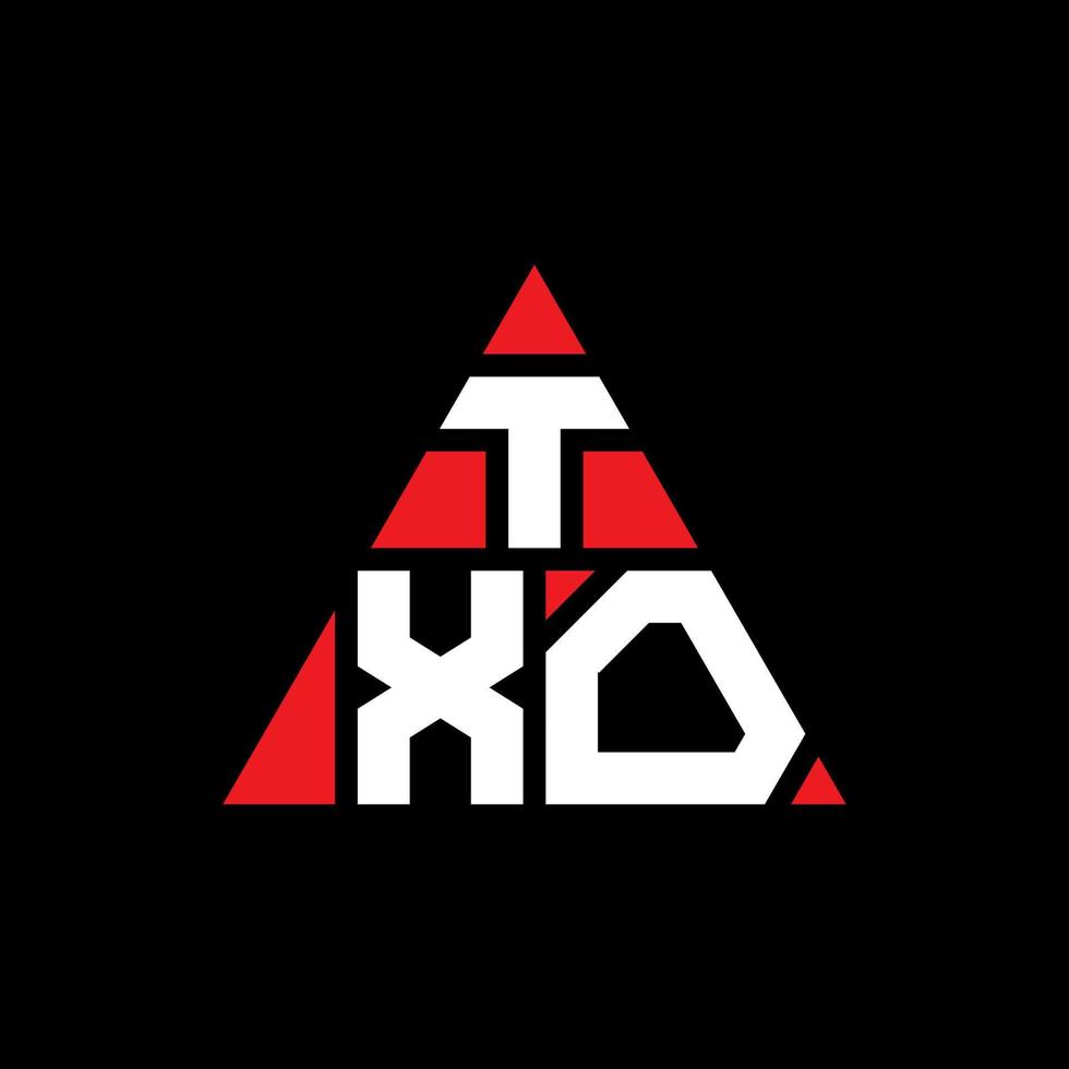 diseño de logotipo de letra de triángulo txo con forma de triángulo. monograma de diseño de logotipo de triángulo txo. plantilla de logotipo de vector de triángulo txo con color rojo. logotipo triangular txo logotipo simple, elegante y lujoso.