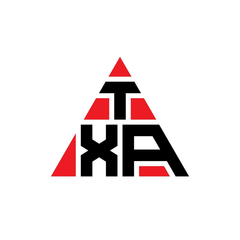 diseño de logotipo de letra triangular txa con forma de triángulo. monograma de diseño del logotipo del triángulo txa. plantilla de logotipo de vector de triángulo txa con color rojo. logotipo triangular txa logotipo simple, elegante y lujoso.