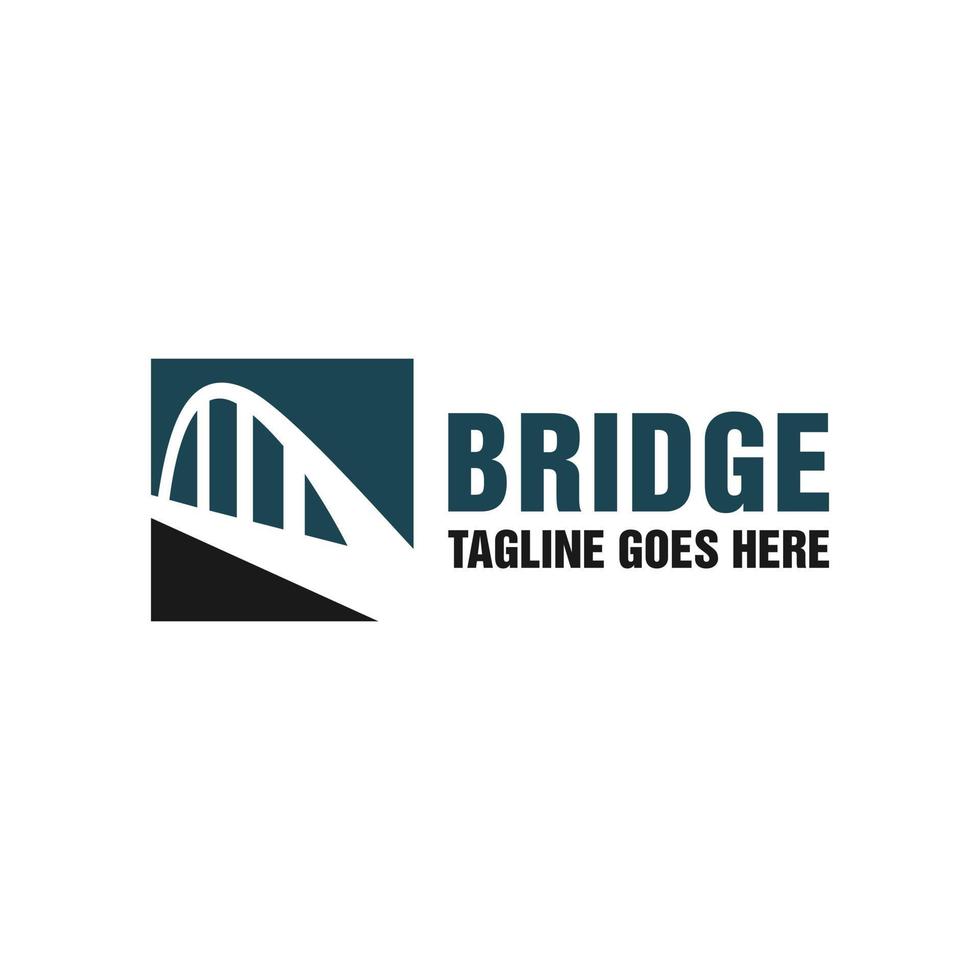 modern bridge construction illustration logo design vector
