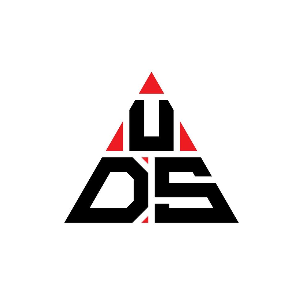 diseño de logotipo de letra triangular uds con forma de triángulo. monograma de diseño del logotipo del triángulo uds. plantilla de logotipo de vector de triángulo uds con color rojo. logo triangular uds logo simple, elegante y lujoso.