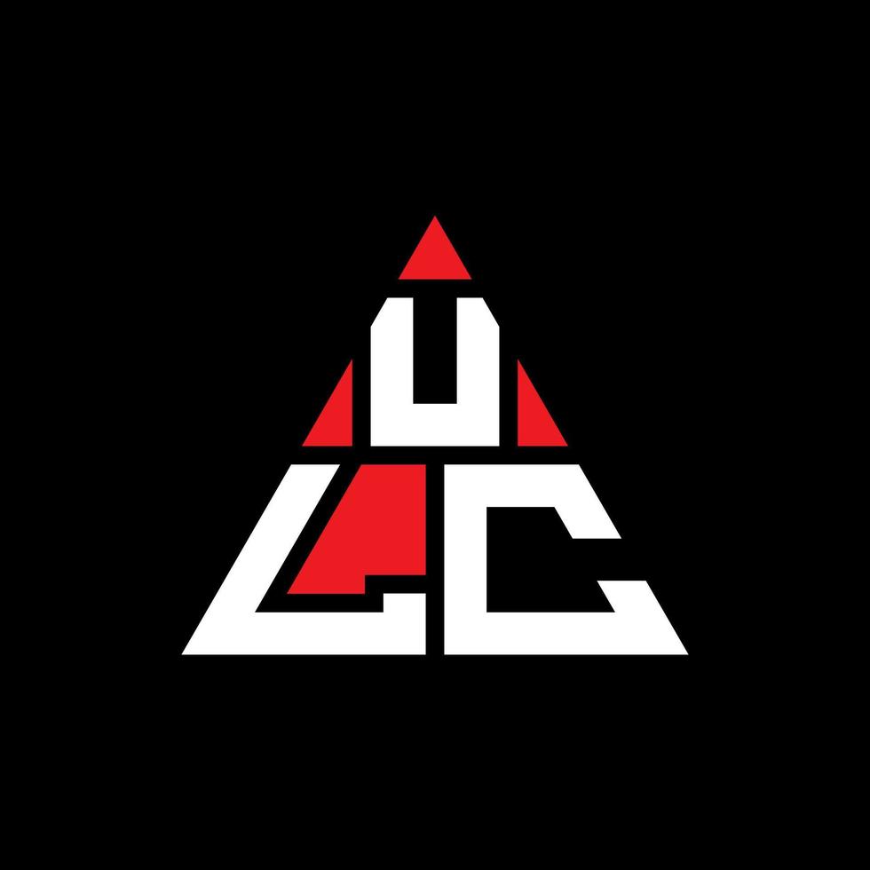 diseño de logotipo de letra de triángulo ulc con forma de triángulo. monograma de diseño de logotipo de triángulo ulc. plantilla de logotipo de vector de triángulo ulc con color rojo. logotipo triangular ulc logotipo simple, elegante y lujoso.