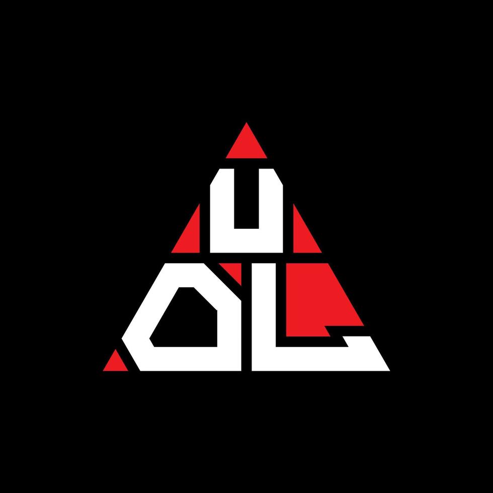 UOL triangle letter logo design with triangle shape. UOL triangle logo design monogram. UOL triangle vector logo template with red color. UOL triangular logo Simple, Elegant, and Luxurious Logo.