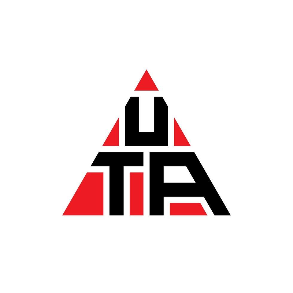 diseño de logotipo de letra triangular uta con forma de triángulo. monograma de diseño del logotipo del triángulo uta. plantilla de logotipo de vector de triángulo uta con color rojo. logotipo triangular uta logotipo simple, elegante y lujoso.