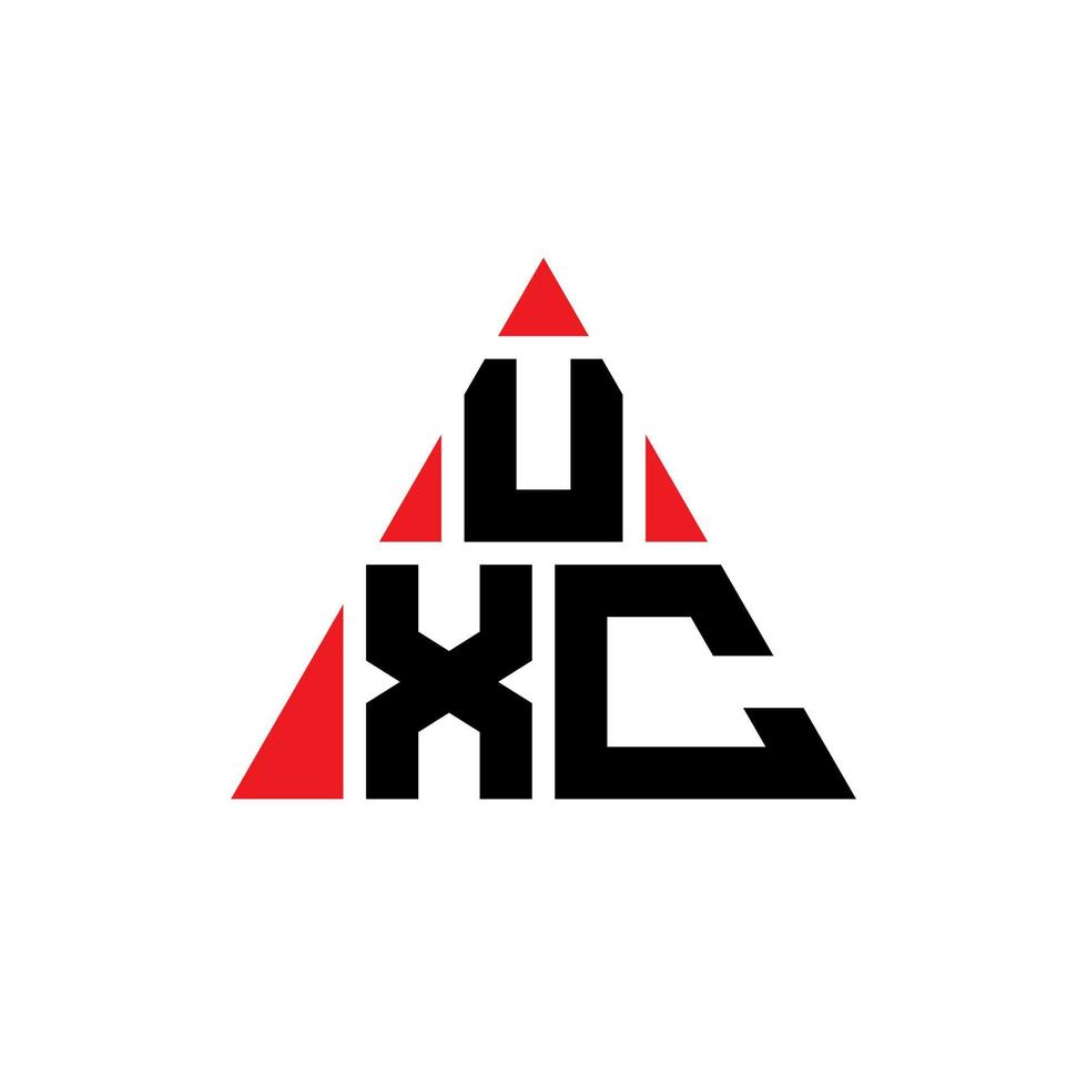 Diseño de logotipo de letra triangular uxc con forma de triángulo. monograma de diseño del logotipo del triángulo uxc. plantilla de logotipo de vector de triángulo uxc con color rojo. logotipo triangular uxc logotipo simple, elegante y lujoso.