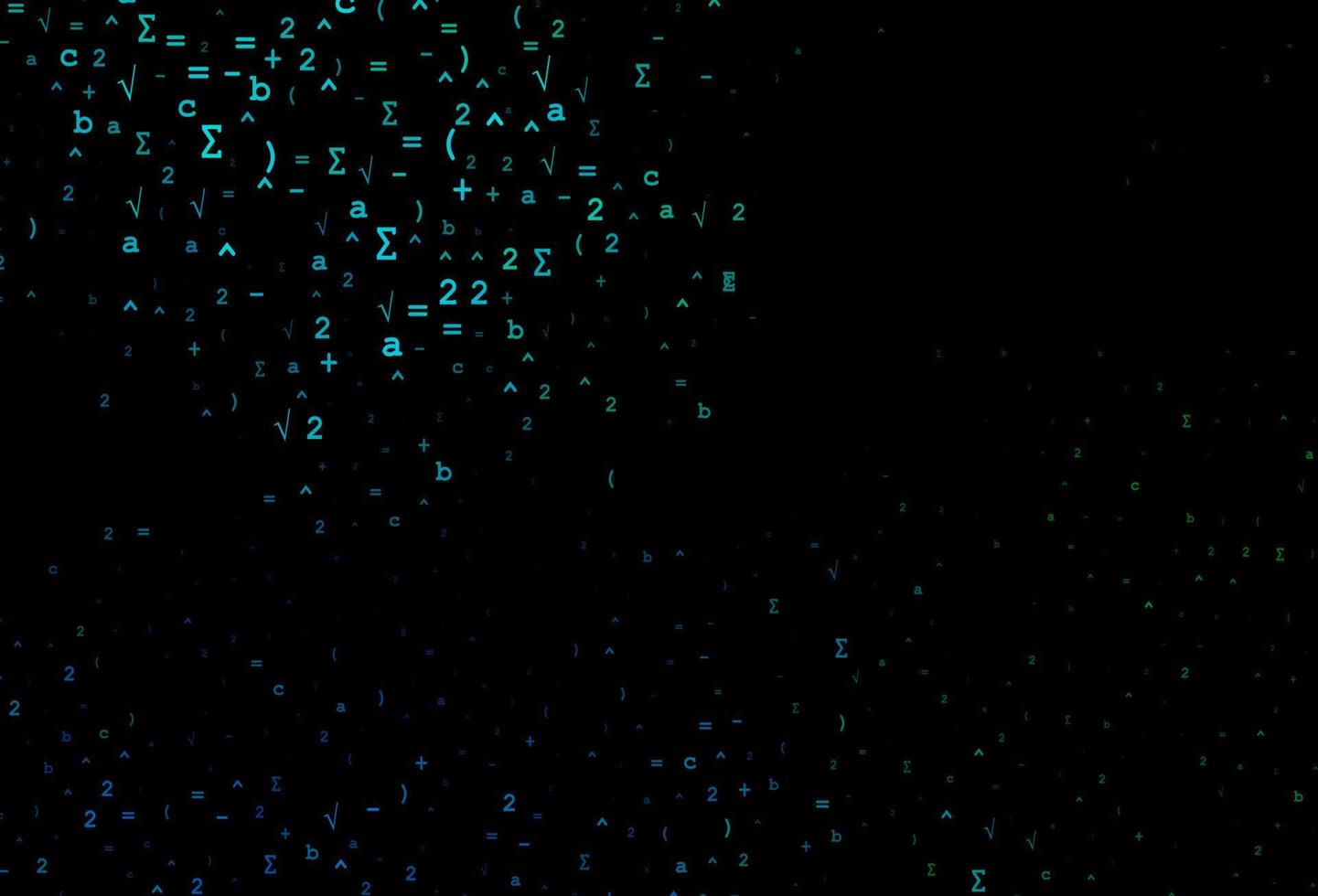 Dark Blue, Green vector background with Digit symbols.
