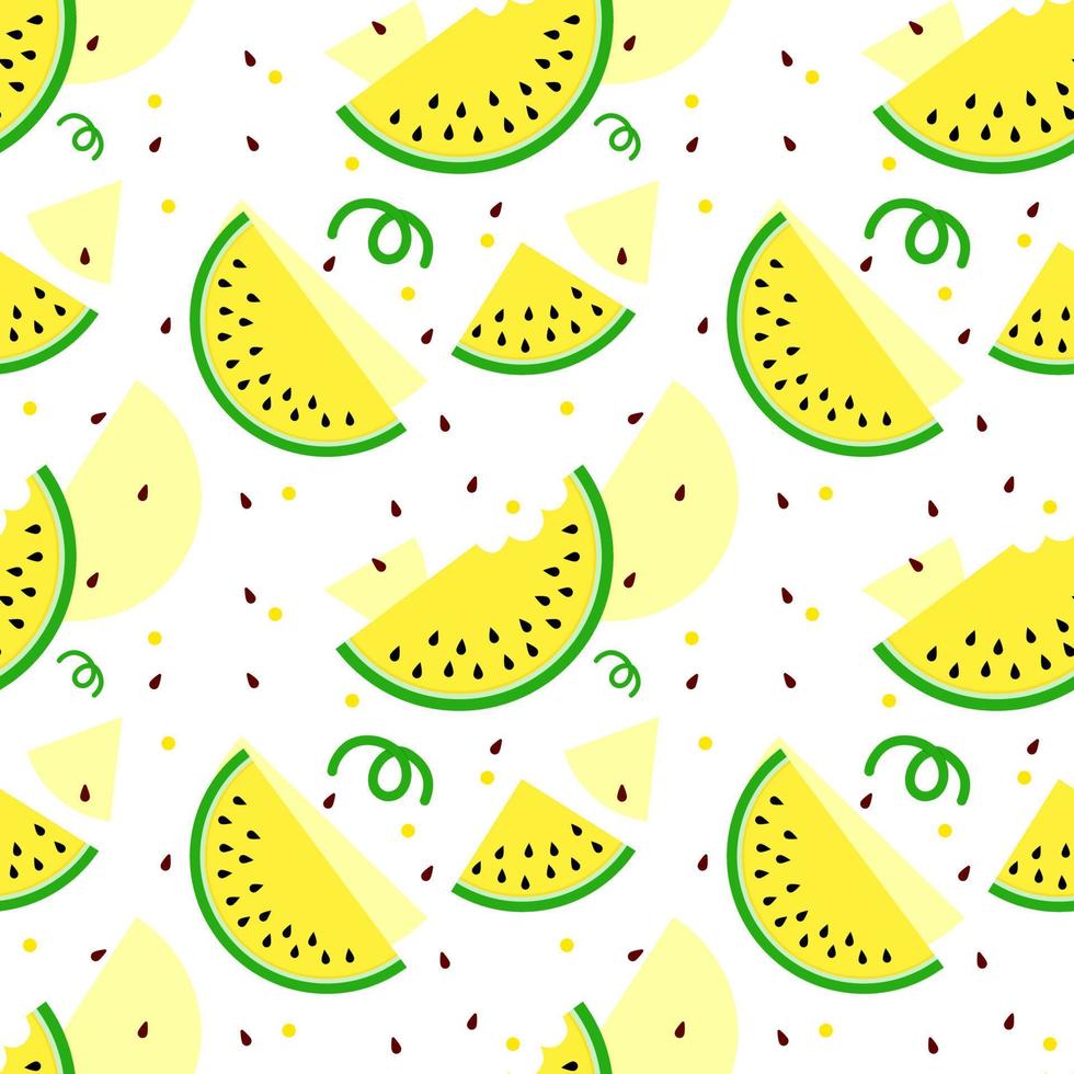 yellow watermelon pattern vector