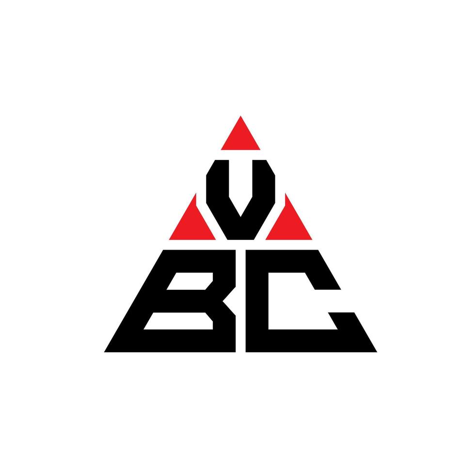 diseño de logotipo de letra de triángulo vbc con forma de triángulo. monograma de diseño de logotipo de triángulo vbc. plantilla de logotipo de vector de triángulo vbc con color rojo. logotipo triangular vbc logotipo simple, elegante y lujoso.