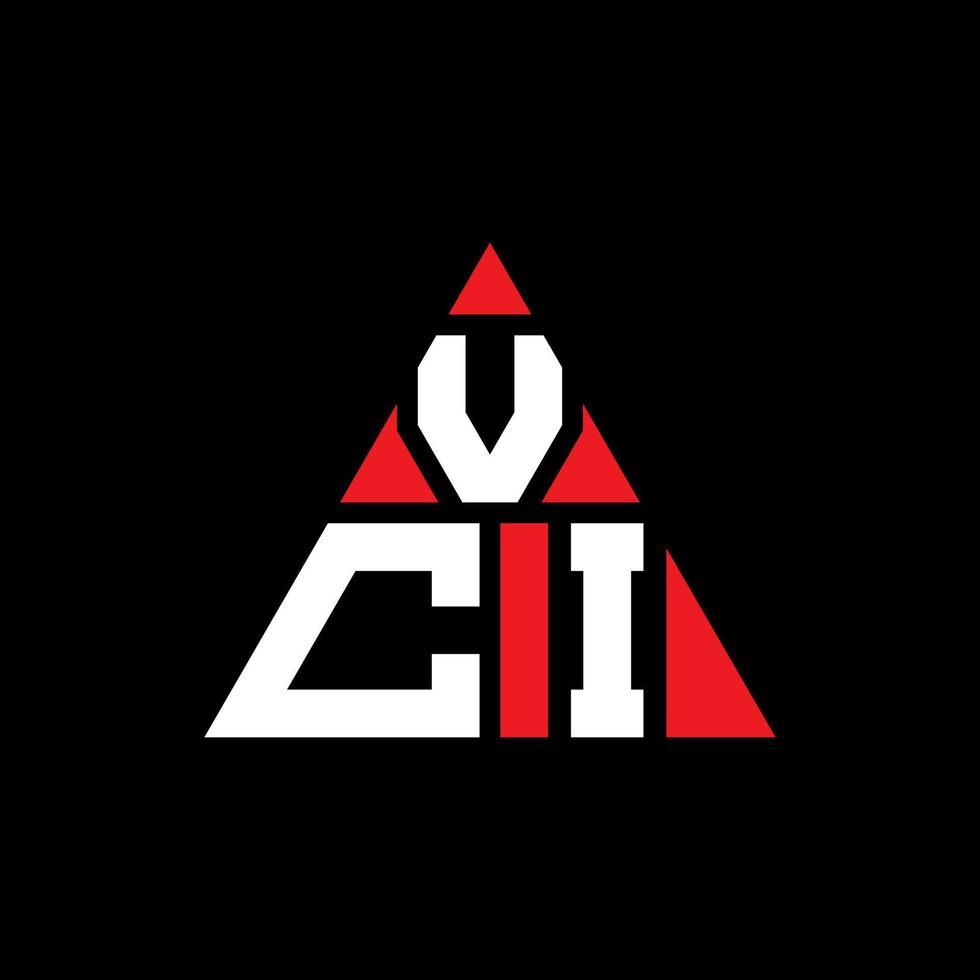 diseño de logotipo de letra triangular vci con forma de triángulo. monograma de diseño de logotipo de triángulo vci. plantilla de logotipo de vector de triángulo vci con color rojo. logotipo triangular vci logotipo simple, elegante y lujoso.