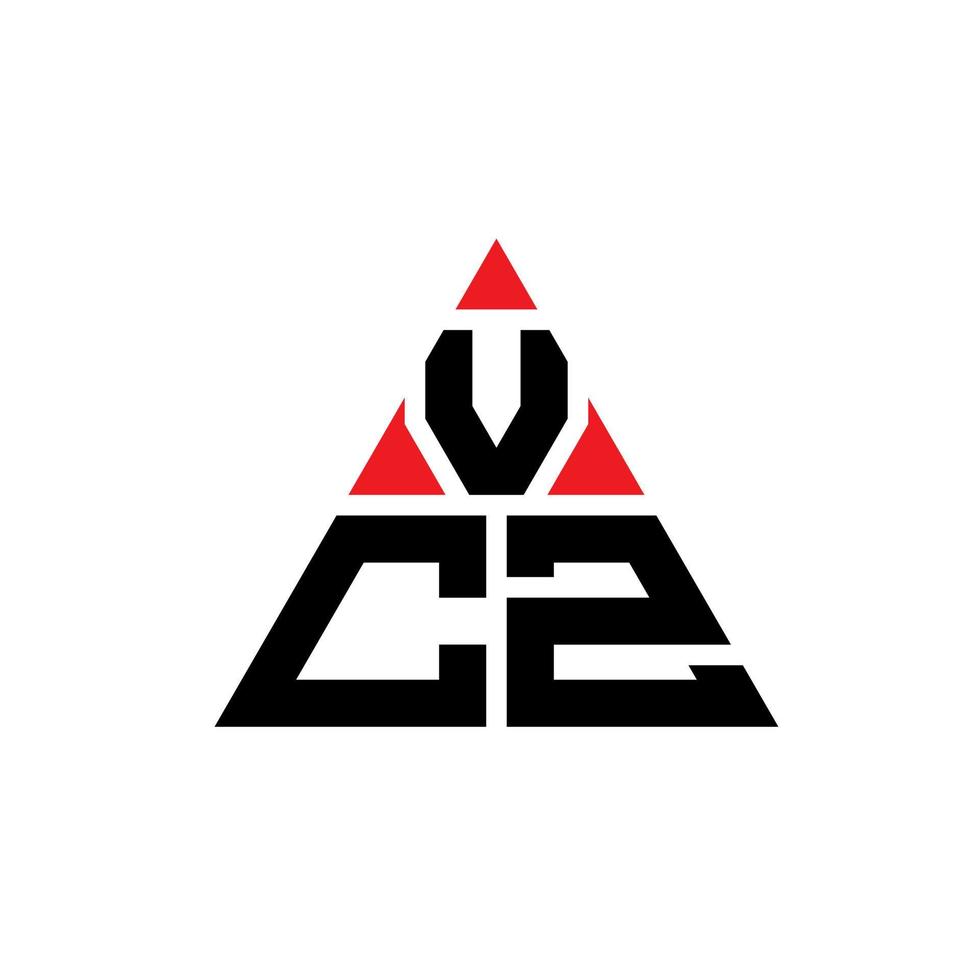diseño de logotipo de letra triangular vcz con forma de triángulo. monograma de diseño de logotipo de triángulo vcz. plantilla de logotipo de vector de triángulo vcz con color rojo. logotipo triangular vcz logotipo simple, elegante y lujoso.