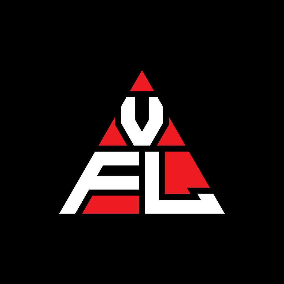 diseño de logotipo de letra triangular vfl con forma de triángulo. monograma de diseño del logotipo del triángulo vfl. plantilla de logotipo de vector de triángulo vfl con color rojo. logo triangular vfl logo simple, elegante y lujoso.