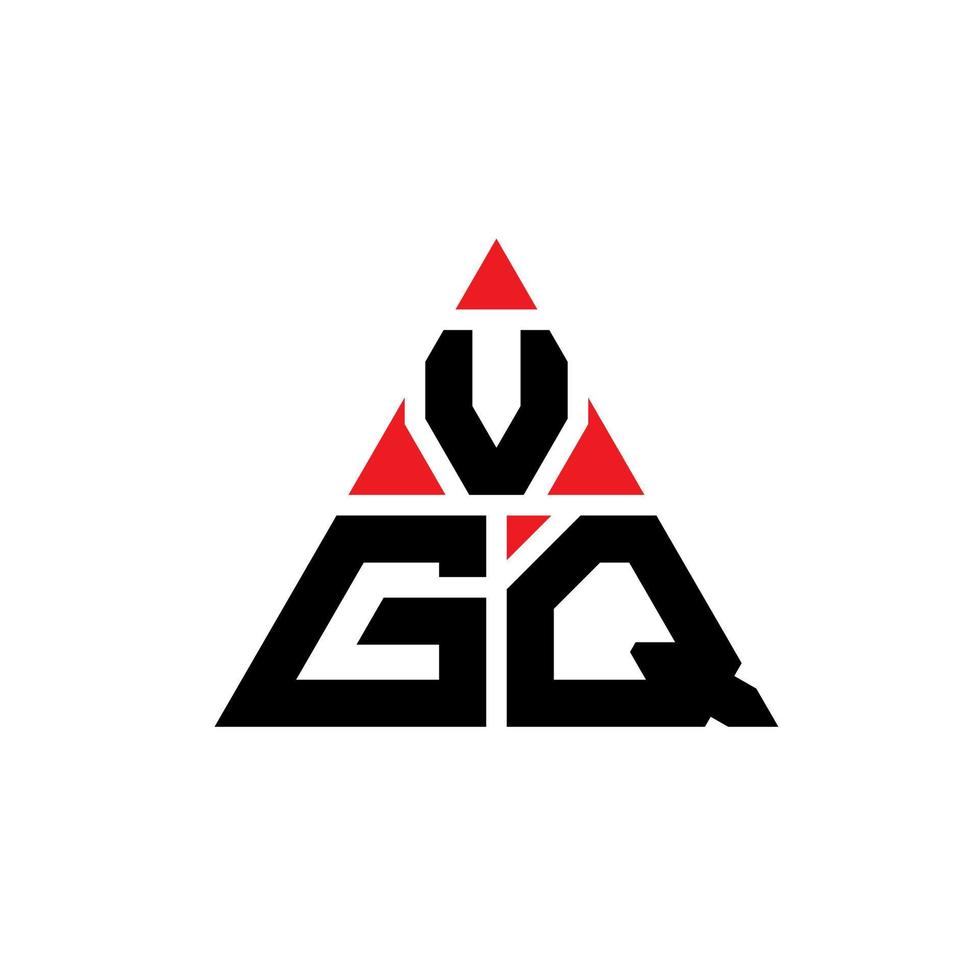 VGQ triangle letter logo design with triangle shape. VGQ triangle logo design monogram. VGQ triangle vector logo template with red color. VGQ triangular logo Simple, Elegant, and Luxurious Logo.