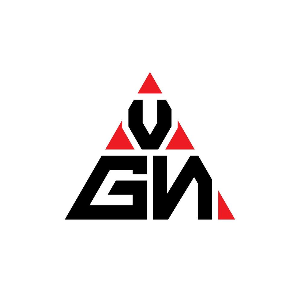 VGN triangle letter logo design with triangle shape. VGN triangle logo design monogram. VGN triangle vector logo template with red color. VGN triangular logo Simple, Elegant, and Luxurious Logo.