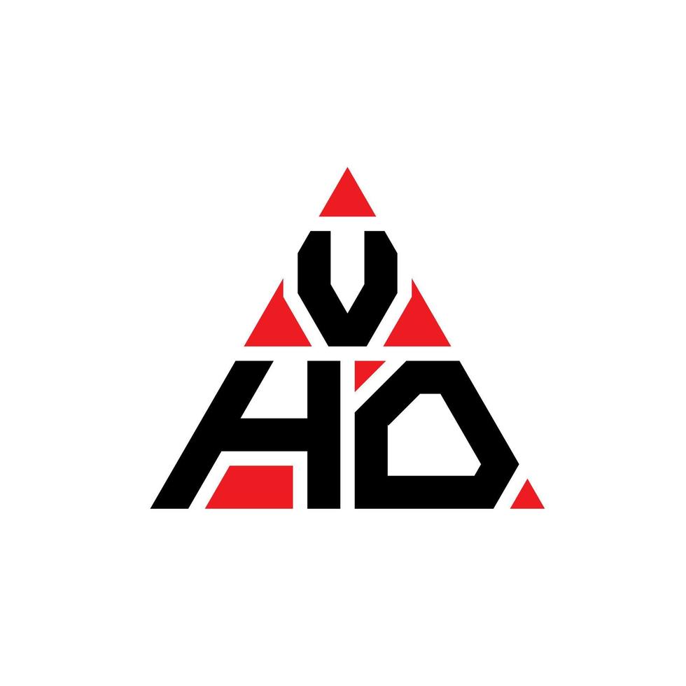 diseño de logotipo de letra triangular vho con forma de triángulo. monograma de diseño de logotipo de triángulo vho. plantilla de logotipo de vector de triángulo vho con color rojo. logotipo triangular vho logotipo simple, elegante y lujoso.