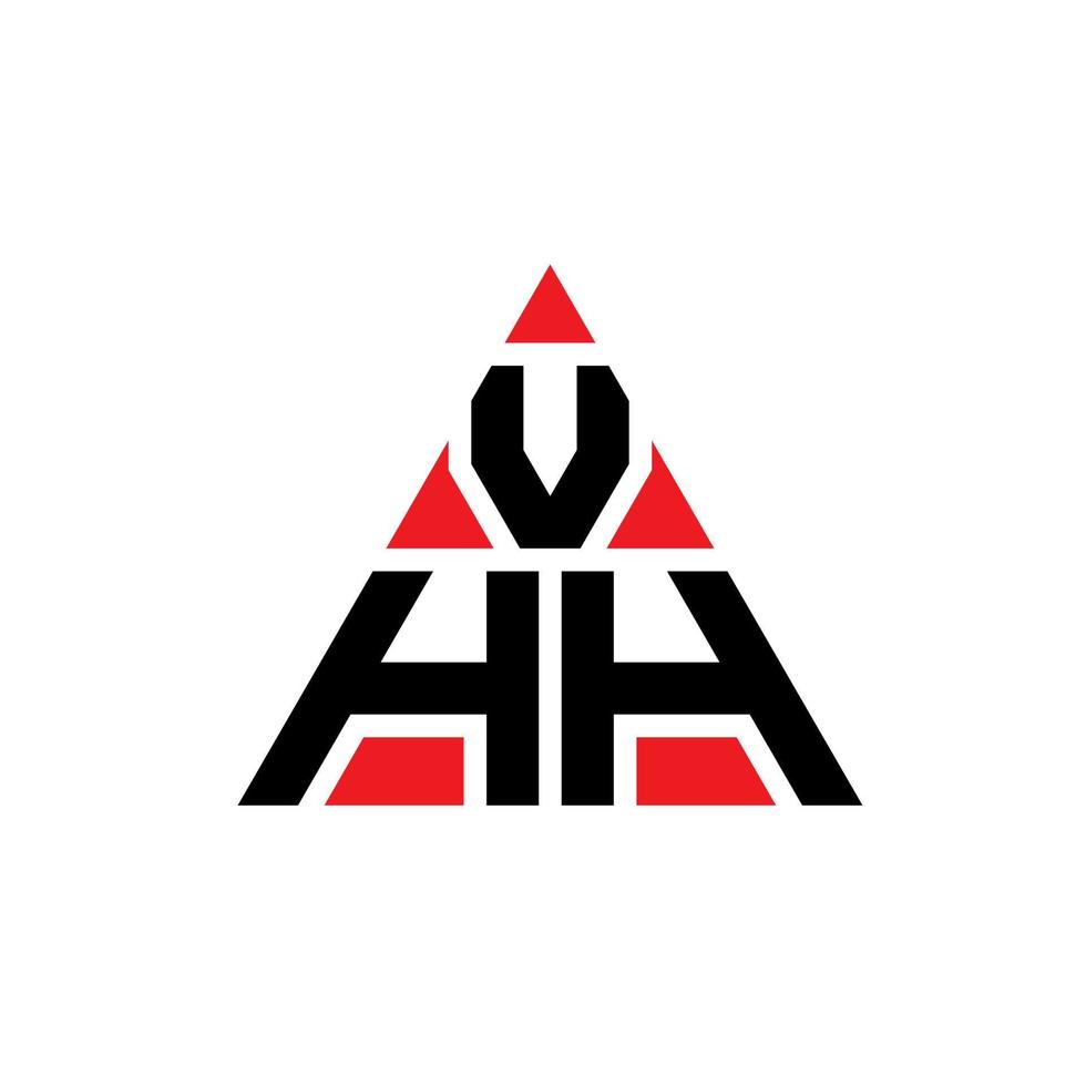 Diseño de logotipo de letra triangular vhh con forma de triángulo. monograma de diseño de logotipo de triángulo vhh. plantilla de logotipo de vector de triángulo vhh con color rojo. logo triangular vhh logo simple, elegante y lujoso.