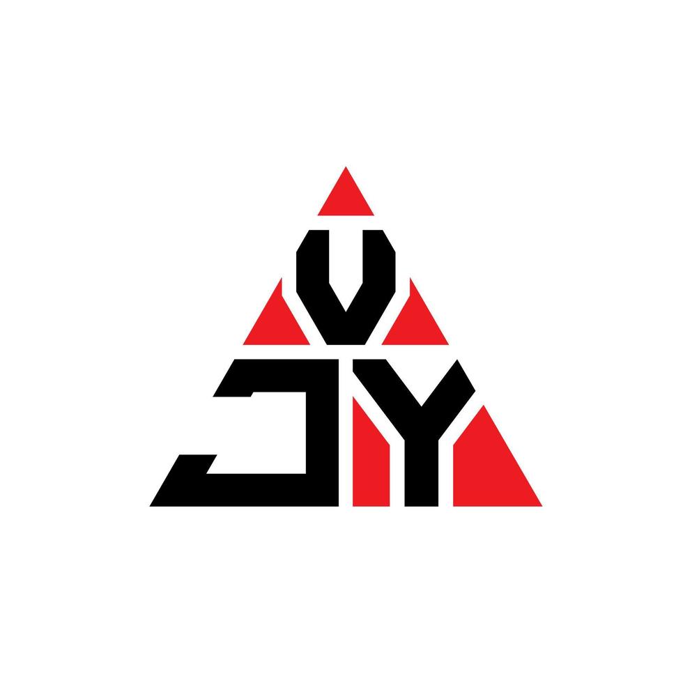 diseño de logotipo de letra triangular vjy con forma de triángulo. monograma de diseño de logotipo de triángulo vjy. plantilla de logotipo de vector de triángulo vjy con color rojo. logotipo triangular vjy logotipo simple, elegante y lujoso.