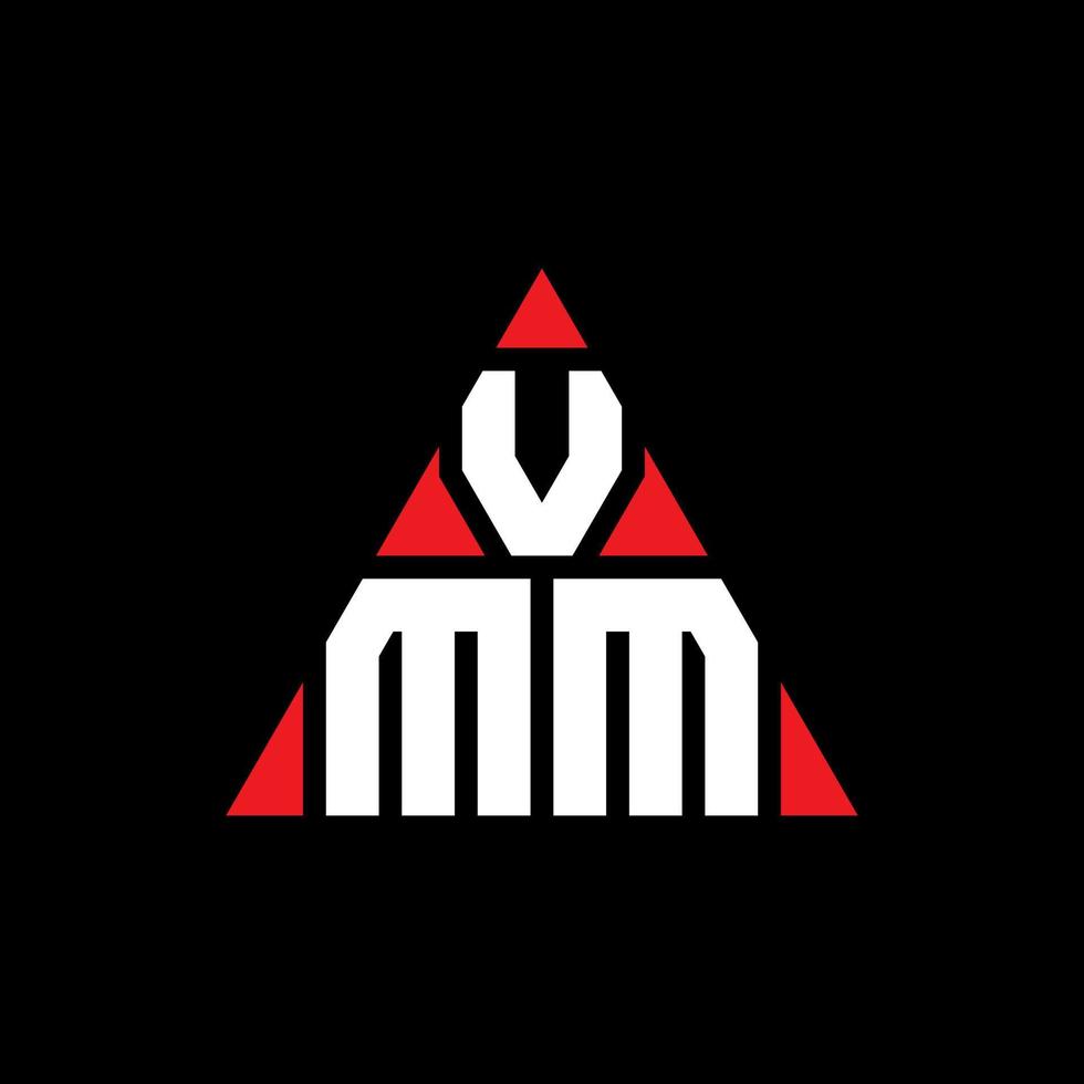diseño de logotipo de letra triangular vmm con forma de triángulo. monograma de diseño de logotipo de triángulo vmm. plantilla de logotipo de vector de triángulo vmm con color rojo. logotipo triangular vmm logotipo simple, elegante y lujoso.