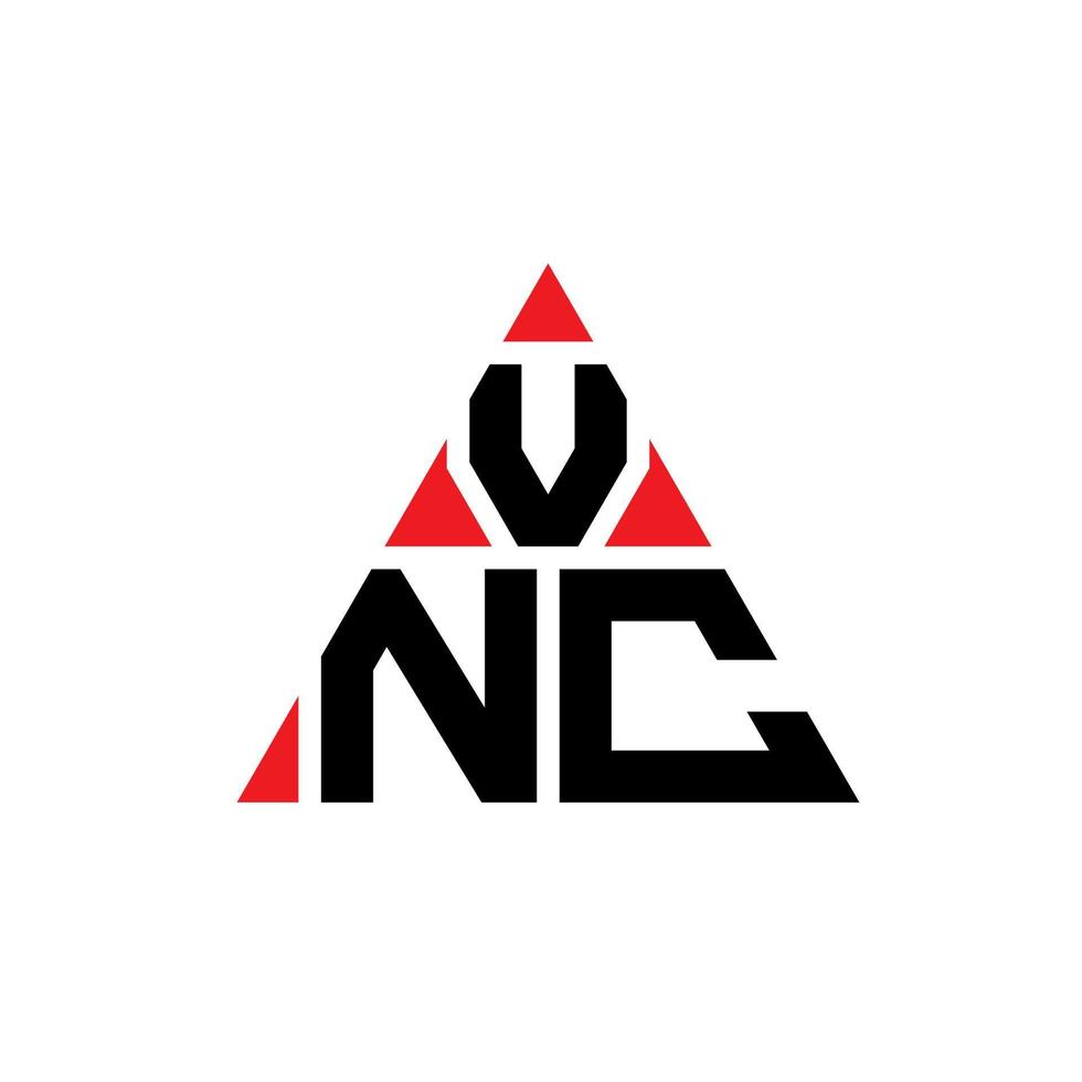 diseño de logotipo de letra de triángulo vnc con forma de triángulo. monograma de diseño de logotipo de triángulo vnc. plantilla de logotipo de vector de triángulo vnc con color rojo. logotipo triangular vnc logotipo simple, elegante y lujoso.