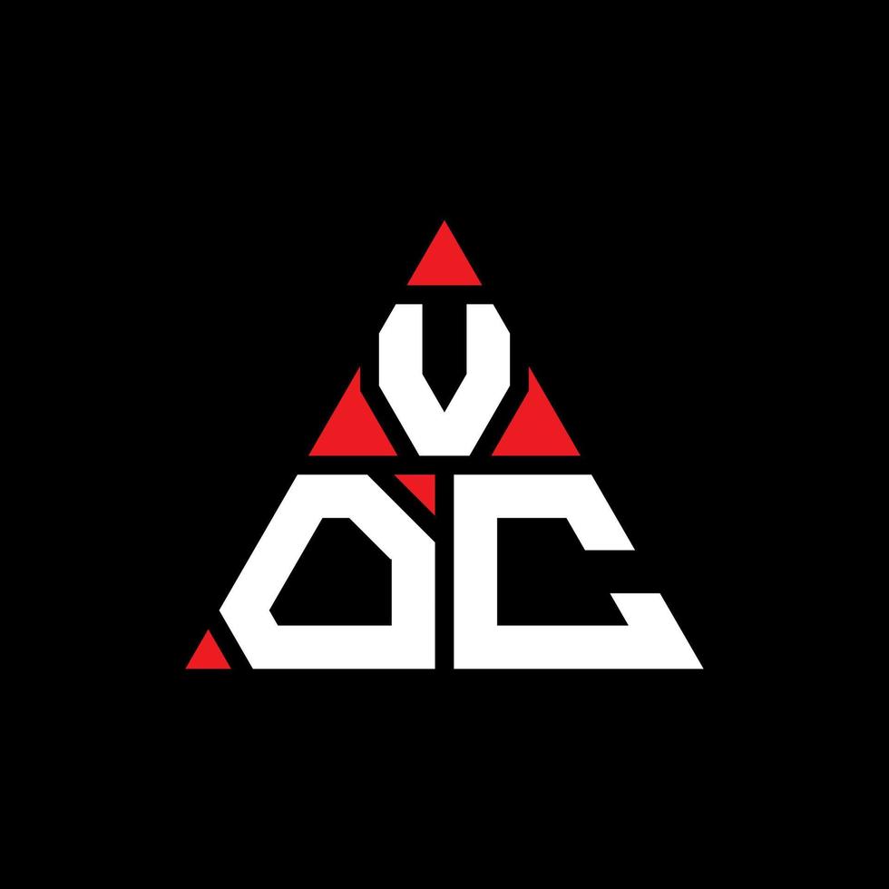 diseño de logotipo de letra de triángulo voc con forma de triángulo. monograma de diseño de logotipo de triángulo voc. plantilla de logotipo de vector de triángulo voc con color rojo. logotipo triangular voc logotipo simple, elegante y lujoso.