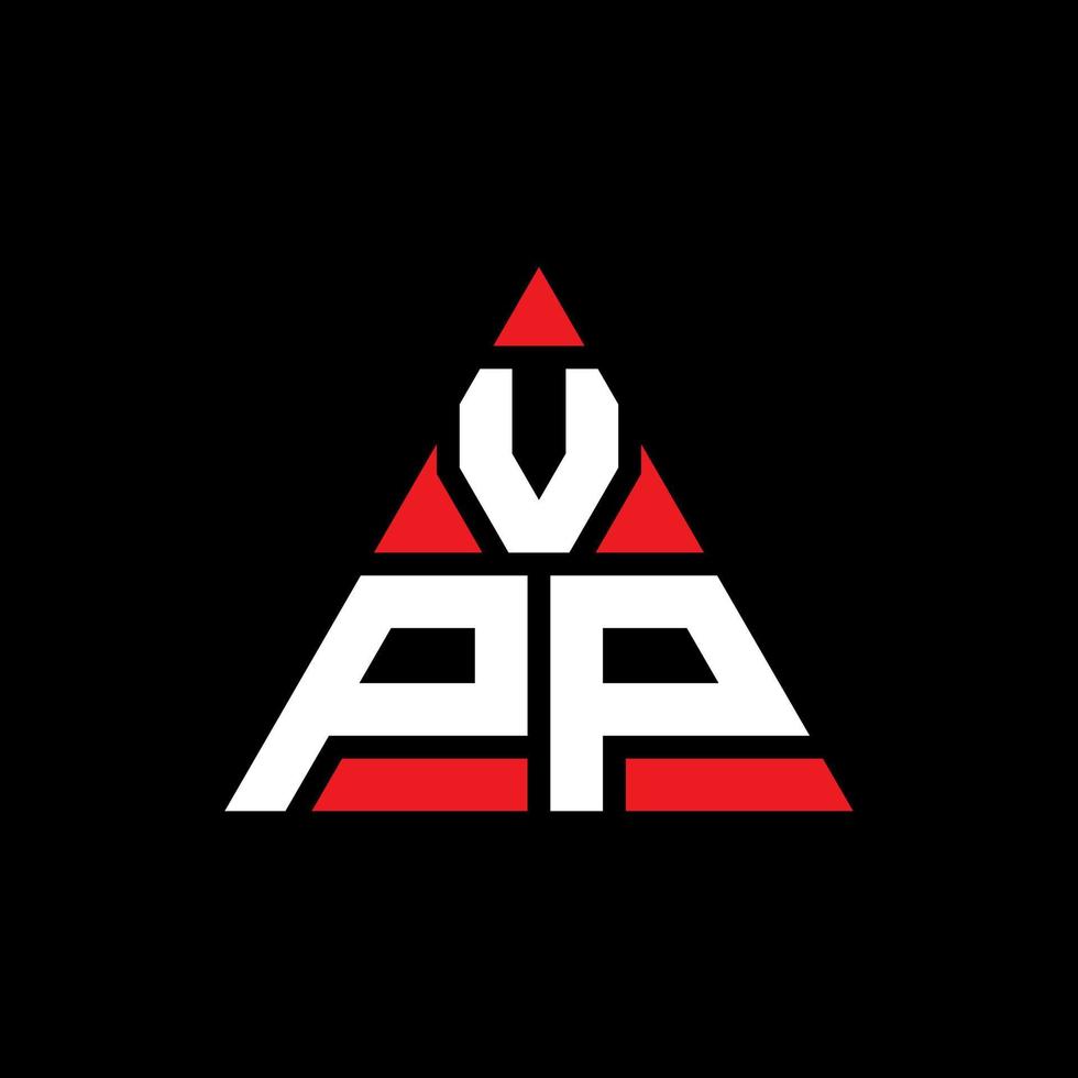 diseño de logotipo de letra triangular vpp con forma de triángulo. monograma de diseño de logotipo de triángulo vpp. plantilla de logotipo de vector de triángulo vpp con color rojo. logotipo triangular vpp logotipo simple, elegante y lujoso.