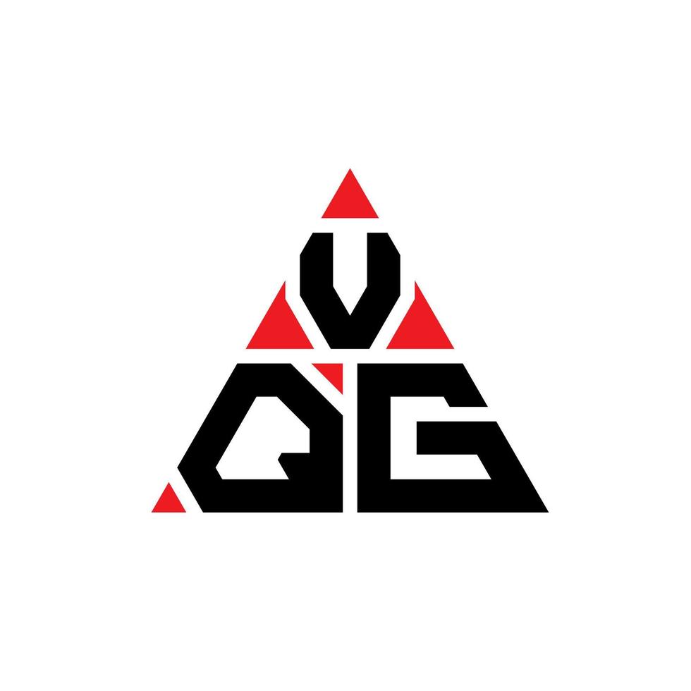 VQG triangle letter logo design with triangle shape. VQG triangle logo design monogram. VQG triangle vector logo template with red color. VQG triangular logo Simple, Elegant, and Luxurious Logo.