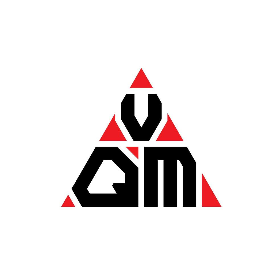 diseño de logotipo de letra triangular vqm con forma de triángulo. monograma de diseño de logotipo de triángulo vqm. plantilla de logotipo de vector de triángulo vqm con color rojo. logotipo triangular vqm logotipo simple, elegante y lujoso.