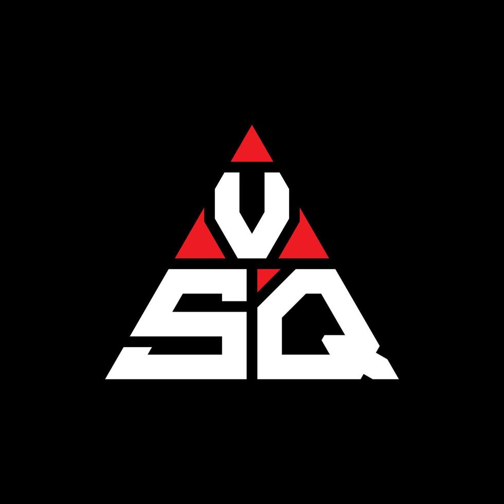 diseño de logotipo de letra de triángulo vsq con forma de triángulo. monograma de diseño de logotipo de triángulo vsq. plantilla de logotipo de vector de triángulo vsq con color rojo. logo triangular vsq logo simple, elegante y lujoso.