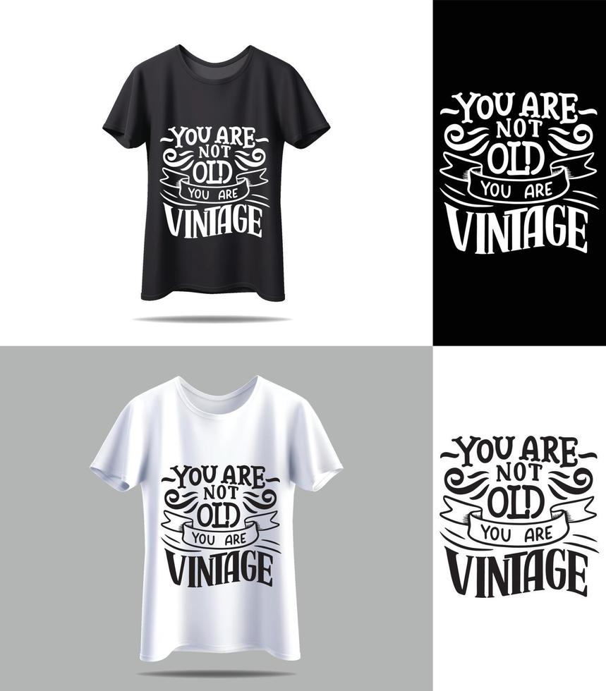 New Black and white T-shirt vector with mockup typography quotes. Vintage typography print vector design. t-shirt design vector