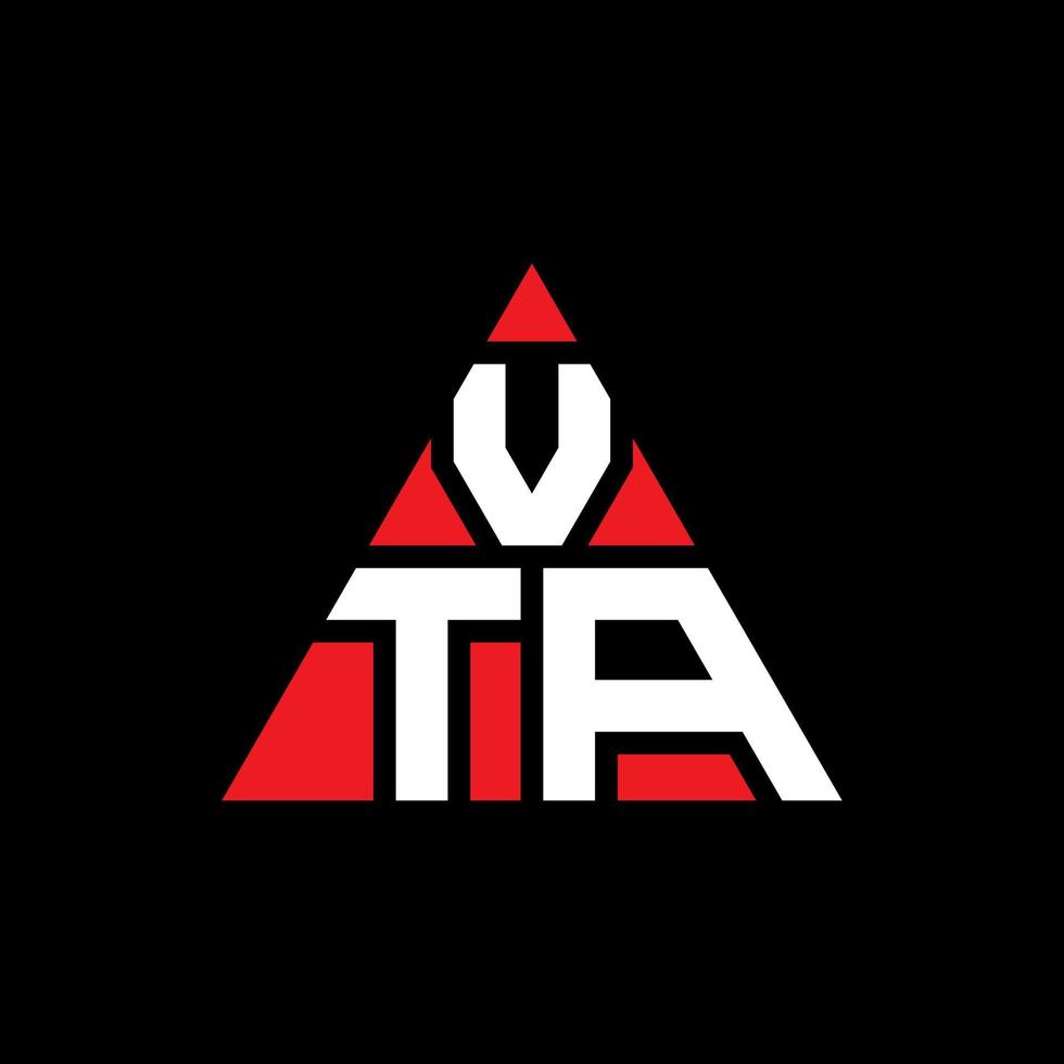 diseño de logotipo de letra triangular vta con forma de triángulo. monograma de diseño de logotipo de triángulo vta. plantilla de logotipo de vector de triángulo vta con color rojo. logotipo triangular vta logotipo simple, elegante y lujoso.