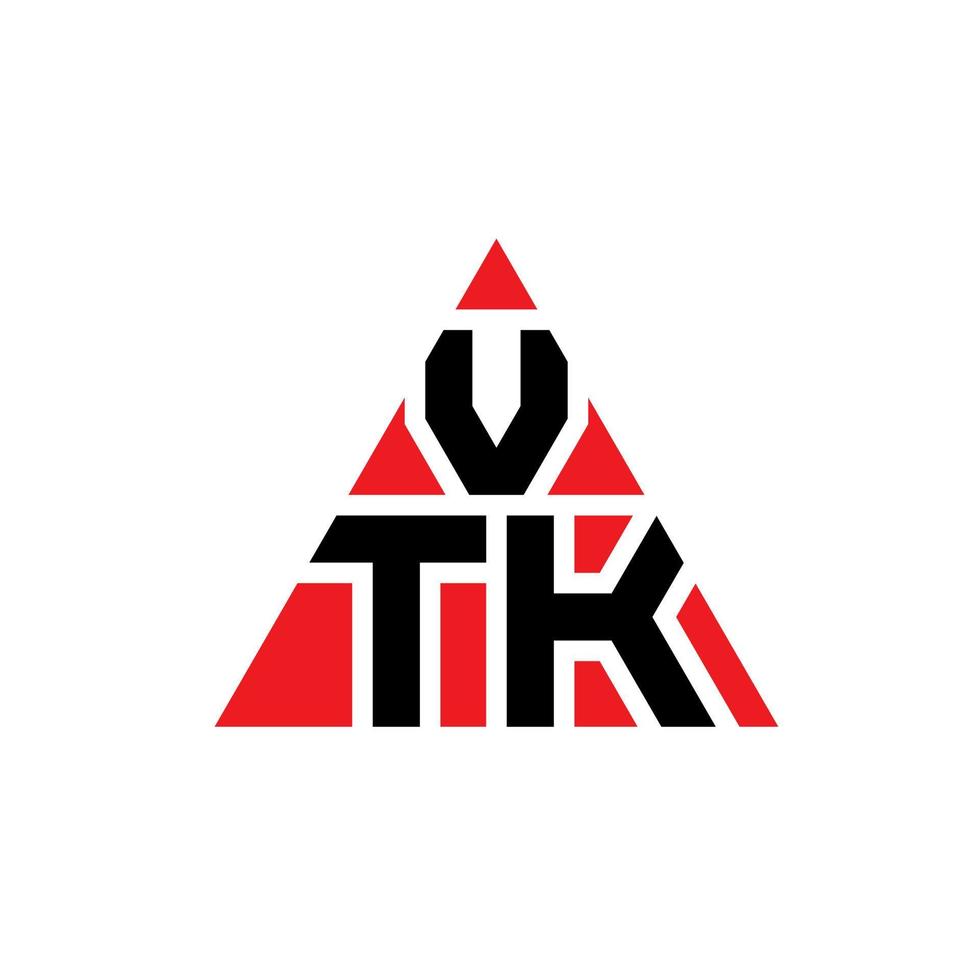 diseño de logotipo de letra de triángulo vtk con forma de triángulo. monograma de diseño de logotipo de triángulo vtk. plantilla de logotipo de vector de triángulo vtk con color rojo. logotipo triangular vtk logotipo simple, elegante y lujoso.