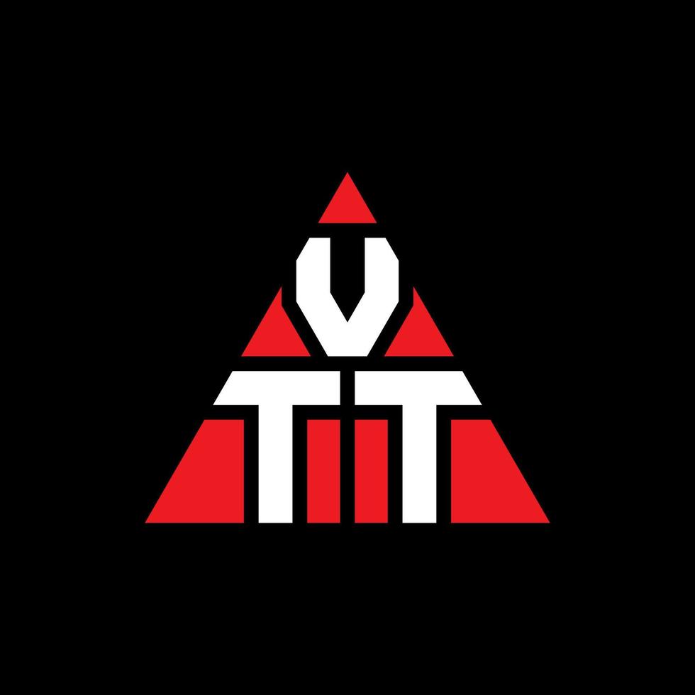 VTT triangle letter logo design with triangle shape. VTT triangle logo design monogram. VTT triangle vector logo template with red color. VTT triangular logo Simple, Elegant, and Luxurious Logo.