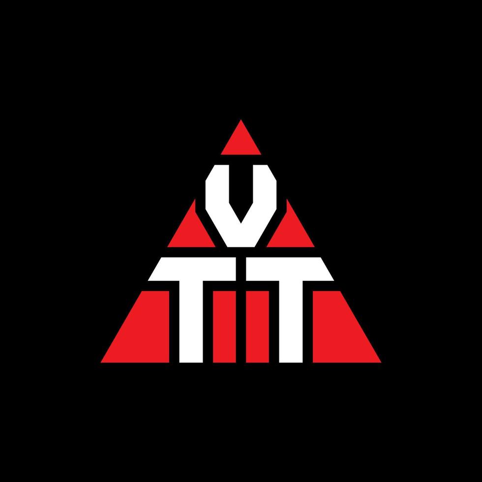 diseño de logotipo de letra de triángulo vtt con forma de triángulo. monograma de diseño de logotipo de triángulo vtt. plantilla de logotipo de vector de triángulo vtt con color rojo. logotipo triangular vtt logotipo simple, elegante y lujoso.