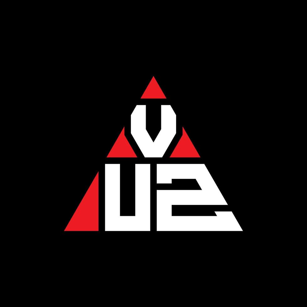 diseño de logotipo de letra de triángulo vuz con forma de triángulo. monograma de diseño de logotipo de triángulo vuz. plantilla de logotipo vectorial de triángulo vuz con color rojo. logotipo triangular vuz logotipo simple, elegante y lujoso. vector