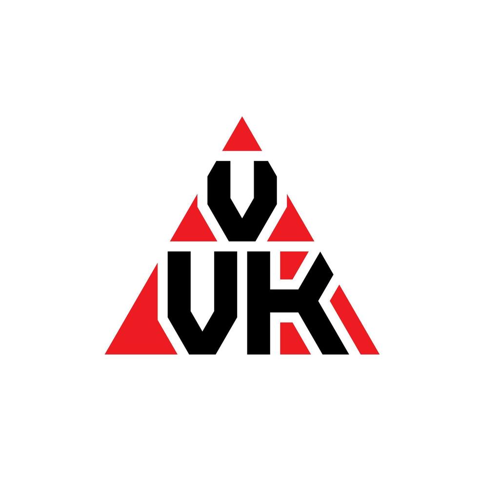 Diseño de logotipo de letra triangular vvk con forma de triángulo. monograma de diseño de logotipo de triángulo vvk. Plantilla de logotipo de vector de triángulo vvk con color rojo. logotipo triangular vvk logotipo simple, elegante y lujoso.