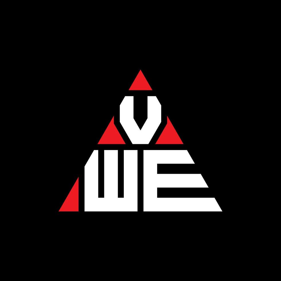 diseño de logotipo de letra triangular vwe con forma de triángulo. monograma de diseño del logotipo del triángulo vwe. plantilla de logotipo de vector de triángulo vwe con color rojo. logotipo triangular vwe logotipo simple, elegante y lujoso.