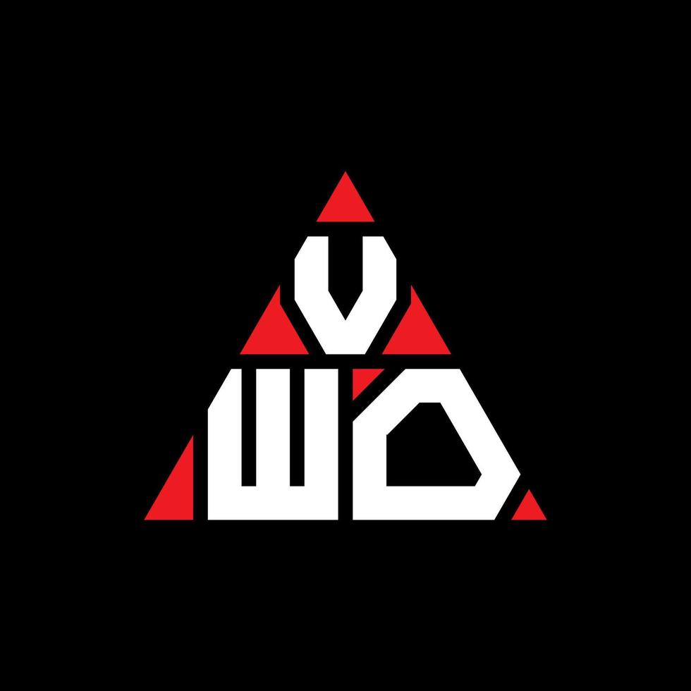 Diseño de logotipo de letra triangular vwo con forma de triángulo. monograma de diseño de logotipo de triángulo vwo. plantilla de logotipo de vector de triángulo vwo con color rojo. logotipo triangular vwo logotipo simple, elegante y lujoso.