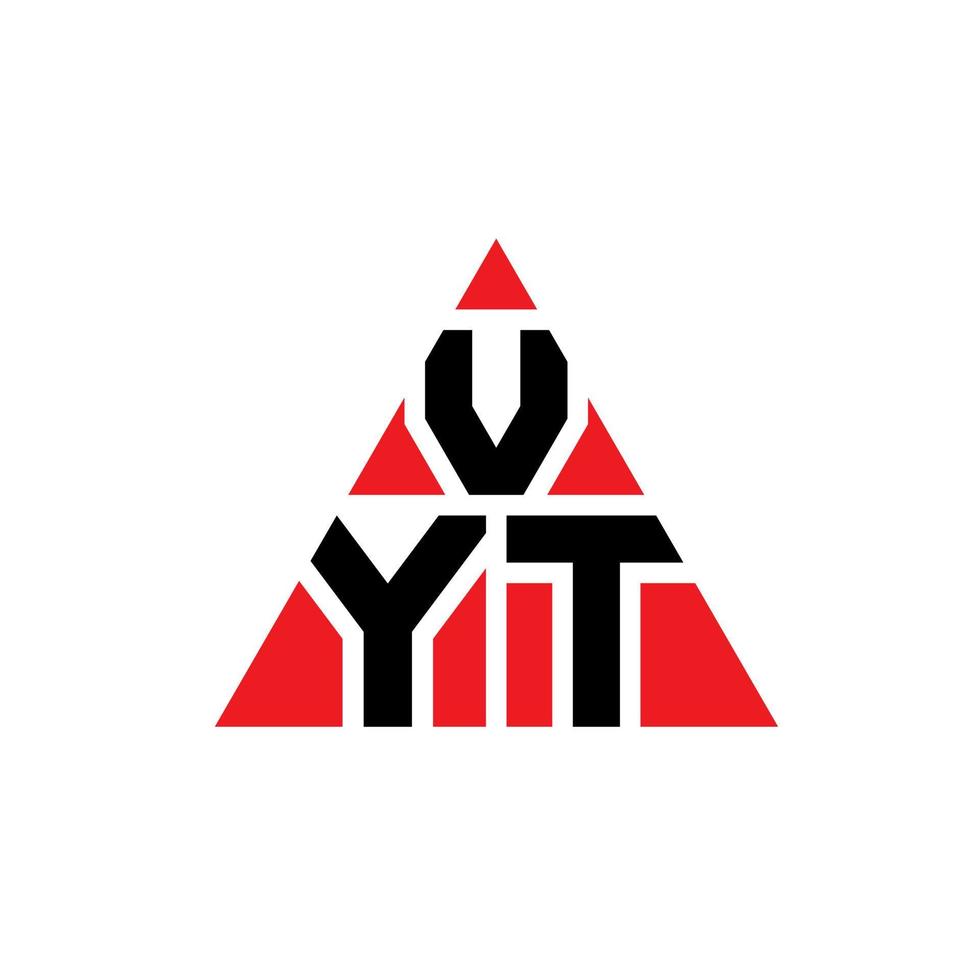 diseño de logotipo de letra de triángulo vyt con forma de triángulo. monograma de diseño de logotipo de triángulo vyt. plantilla de logotipo de vector de triángulo vyt con color rojo. logotipo triangular vyt logotipo simple, elegante y lujoso.