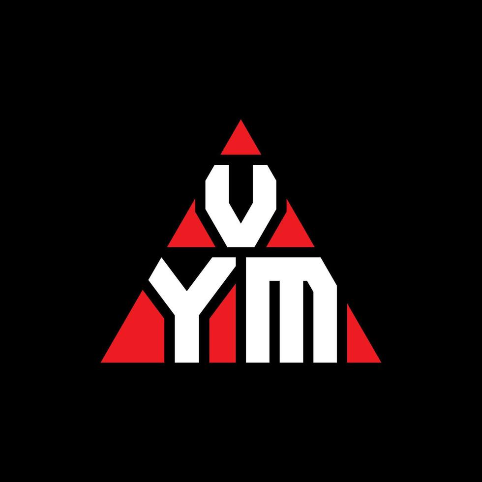 diseño de logotipo de letra de triángulo vym con forma de triángulo. monograma de diseño de logotipo de triángulo vym. plantilla de logotipo de vector de triángulo vym con color rojo. logo triangular vym logo simple, elegante y lujoso.