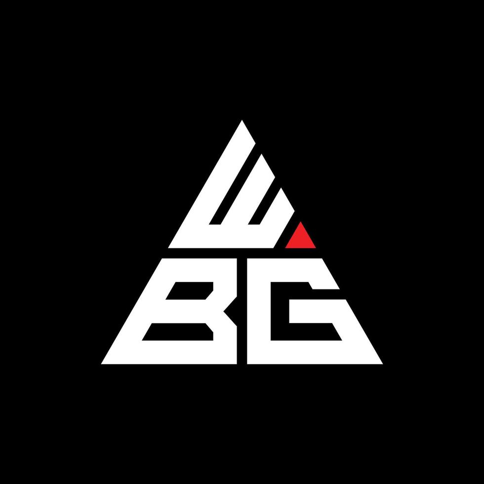 diseño de logotipo de letra de triángulo wbg con forma de triángulo. monograma de diseño de logotipo de triángulo wbg. plantilla de logotipo de vector de triángulo wbg con color rojo. logotipo triangular wbg logotipo simple, elegante y lujoso. GBM
